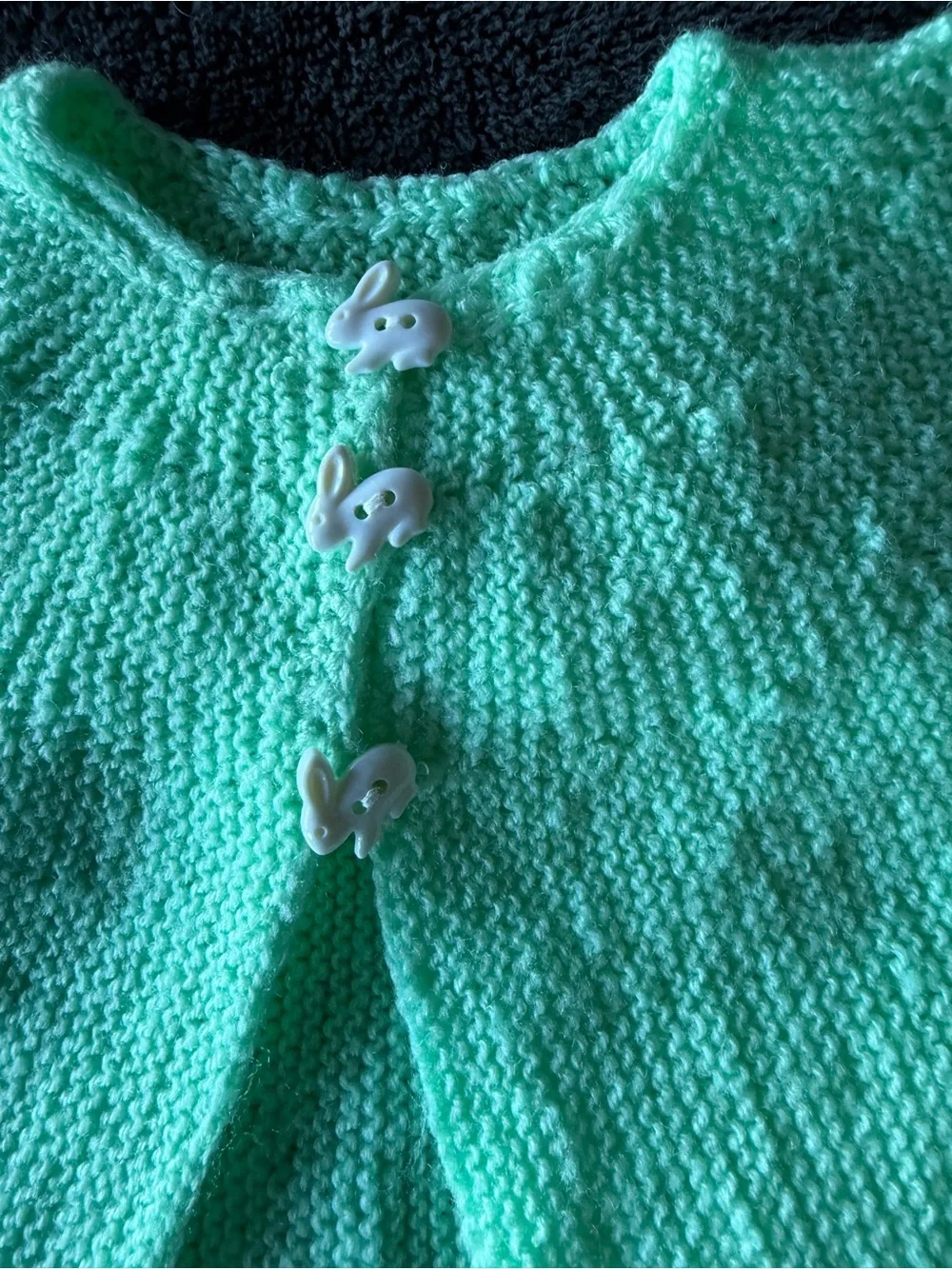 Hand-Knit Mint Green Baby Cardigan